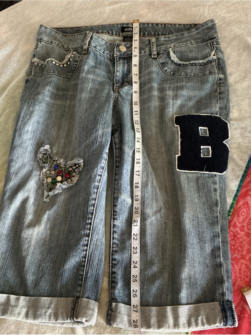 Allen B. By Allen Schwartz Light Blue Denim Jeans with Navy 'B' Patch